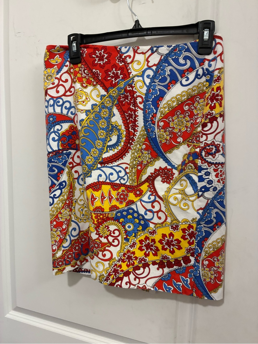 Talbots Paisley A-Line Skirt in Red, Blue, Yellow & White